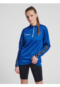 Bluza do piłki nożnej damska Hummel demi-zip hml AUTHENTIC. Kolor: niebieski