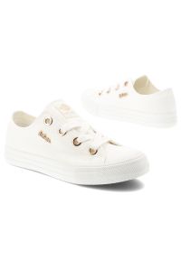 Trampki damskie Lee Cooper, cholewka z materiału tekstylnego wiązanie z przodu na płaskiej podeszwie, białe, LCW-26-02-4068L SVL-653. Okazja: na co dzień. Zapięcie: sznurówki. Kolor: biały. Materiał: materiał. Szerokość cholewki: normalna. Obcas: na płaskiej podeszwie. Styl: sportowy, klasyczny, casual #4