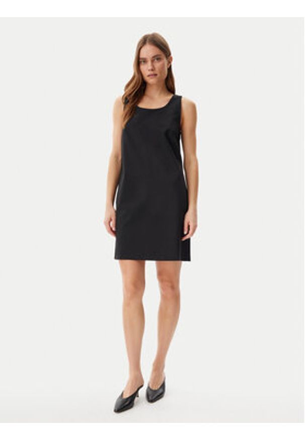 Calvin Klein Sukienka codzienna LV044B010G Czarny Regular Fit. Okazja: na co dzień. Kolor: czarny. Materiał: wiskoza. Typ sukienki: proste. Styl: casual