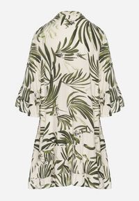 Born2be - Zielona Sukienka z Wiskozy o Rozkloszowanym Kroju z Falbanami w Roślinny Wzór Ridiara. Okazja: na co dzień, na imprezę. Typ kołnierza: dekolt w serek. Kolor: zielony. Materiał: wiskoza. Typ sukienki: rozkloszowane. Styl: casual, elegancki, klasyczny #7