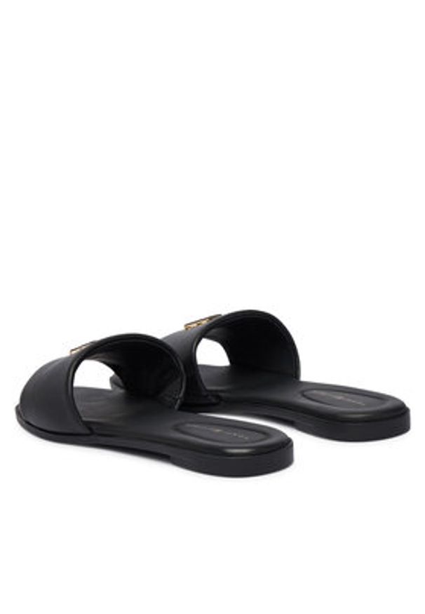 TOMMY HILFIGER - Tommy Hilfiger Klapki Th Logo Hardware Leather Mule FW0FW09292 Czarny. Kolor: czarny. Materiał: skóra