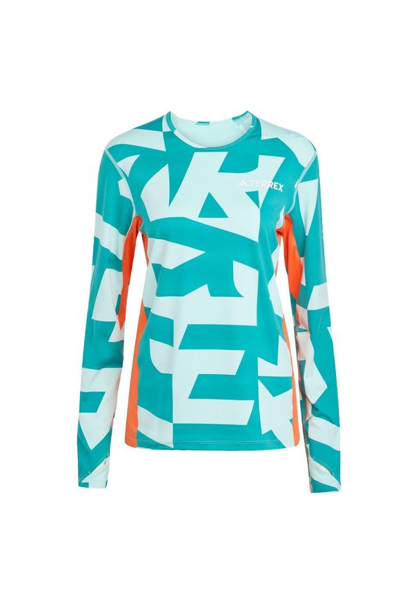 Adidas - Koszulka z długim rękawem Multi Synthetic Base Layer. Kolor: pomarańczowy, niebieski, wielokolorowy. Długość rękawa: długi rękaw. Technologia: ClimaCool (Adidas). Długość: długie. Sport: turystyka piesza