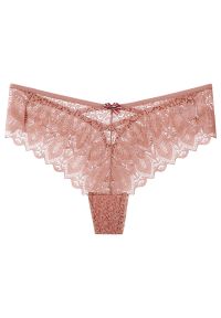 Intica - Figi koronkowe z kokardką na specjalne okazje Wita. Kolor: czerwony. Materiał: koronka. Wzór: ażurowy, koronka