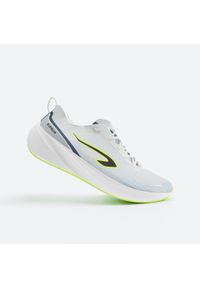 KIPRUN - Buty do biegania męskie Kiprun Cushion 500. Kolor: biały, zielony, żółty, wielokolorowy. Szerokość cholewki: normalna