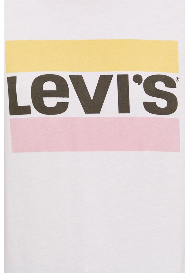 Levi's® - Levi's - T-shirt. Okazja: na co dzień, na spotkanie biznesowe. Kolor: biały. Materiał: bawełna. Wzór: nadruk. Styl: biznesowy, casual