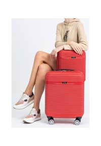 Ochnik - Komplet walizek na kółkach 19'/24'/28'. Kolor: czerwony. Materiał: materiał, poliester, guma, kauczuk #8