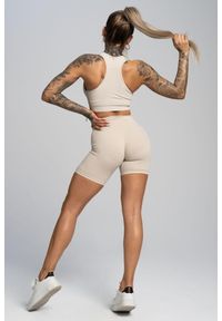 GYM GLAMOUR - Bikery fitness damskie Gym Glamour push up. Kolor: biały. Sport: fitness