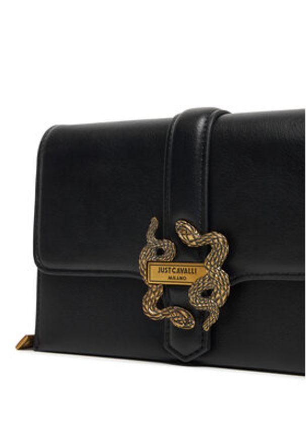 Just Cavalli Torebka 79RA5PA6 Czarny. Kolor: czarny. Materiał: skórzane