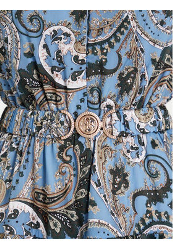 Guess Sukienka codzienna W5BK53 W2770 Niebieski Regular Fit. Okazja: na co dzień. Kolor: niebieski. Materiał: wiskoza, syntetyk. Typ sukienki: proste. Styl: casual