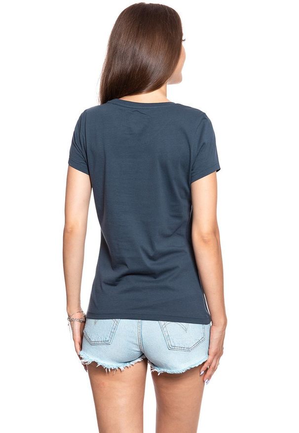 Mustang - MUSTANG T SHIRT DAMSKI Alexia C Print Blue Nights 1009053 4085. Wzór: nadruk