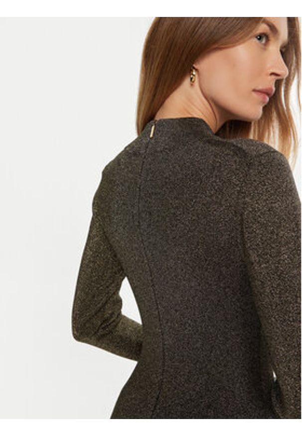 MICHAEL Michael Kors Sukienka dzianinowa MF482KPAFB Złoty Slim Fit. Kolor: złoty. Materiał: wiskoza