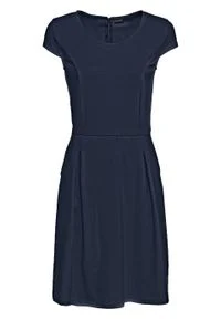 Sukienka biznesowa bonprix ciemnoniebieski. Okazja: na spotkanie biznesowe. Kolor: niebieski. Styl: biznesowy #1