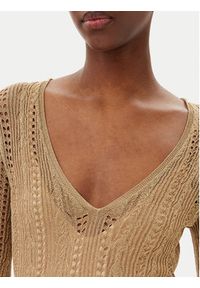 TwinSet - TWINSET Sukienka dzianinowa 251TT3180 Beżowy Slim Fit. Kolor: beżowy. Materiał: syntetyk #4