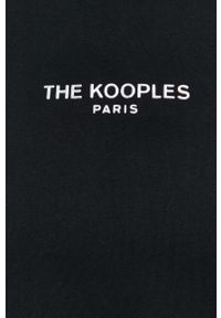 The Kooples - T-shirt bawełniany. Kolor: czarny. Materiał: bawełna. Wzór: aplikacja #4
