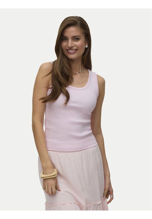 Vero Moda Top Chole 10344951 Różowy Regular Fit. Kolor: różowy. Materiał: bawełna