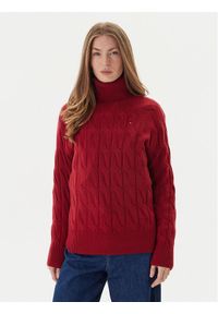 TOMMY HILFIGER - Tommy Hilfiger Golf WW0WW46791 Czerwony Regular Fit. Typ kołnierza: golf. Kolor: czerwony. Materiał: wełna