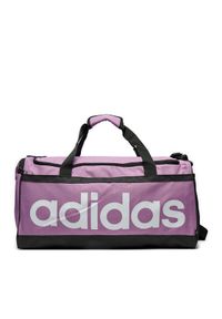 Adidas - adidas Torba Essentials Linear Duffel Bag Medium IZ1898 Fioletowy. Kolor: fioletowy. Materiał: materiał