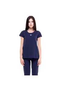 LEONE 1947 APPAREL - Podstawowy damski t-shirt z krótkim rękawem i okrągłym dekoltem. Kolor: niebieski, wielokolorowy, biały. Materiał: tkanina. Długość rękawa: krótki rękaw. Długość: krótkie. Sport: fitness