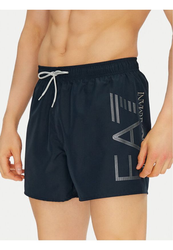 EA7 Emporio Armani Szorty kąpielowe 7M000550 AF14497 MB010 Granatowy Regular Fit. Kolor: niebieski. Materiał: syntetyk