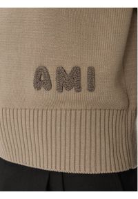 AMI PARIS Sweter HKS163.KN0063 Szary Regular Fit. Kolor: szary. Materiał: bawełna #3
