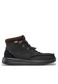 Hey dude - Hey Dude Trzewiki Bradley Boot Leather 40189-001 Czarny. Kolor: czarny. Materiał: nubuk, skóra