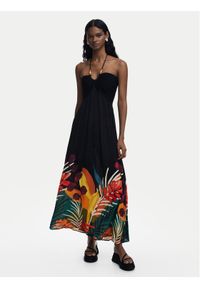 Desigual Sukienka letnia Belice 25SWMW08 Czarny Regular Fit. Kolor: czarny. Materiał: wiskoza. Sezon: lato