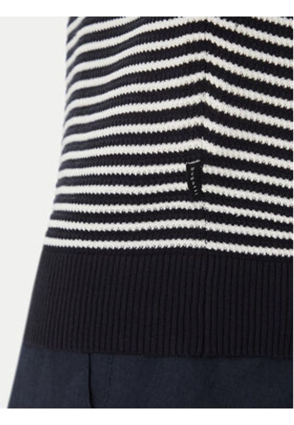 Bugatti Sweter 7400 75513C Granatowy Regular Fit. Kolor: niebieski. Materiał: bawełna