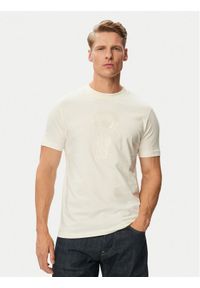 Karl Lagerfeld - KARL LAGERFELD T-Shirt 755040 563225 Biały Regular Fit. Typ kołnierza: dekolt w karo. Kolor: biały. Materiał: bawełna #1