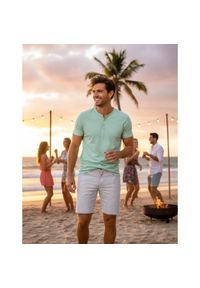 Lekkie, Bawełniane Szorty (Krótkie Spodenki) - Pako Jeans - Popiel w Prążek. Materiał: bawełna, elastan. Długość: krótkie. Wzór: prążki. Sezon: lato. Styl: klasyczny #4