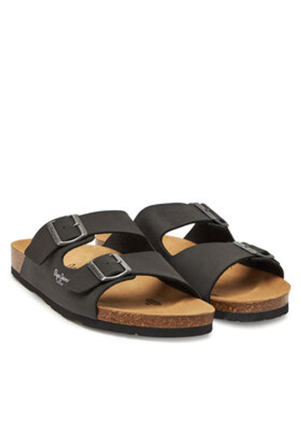 Pepe Jeans Klapki PMS80003 Czarny. Kolor: czarny. Materiał: skóra