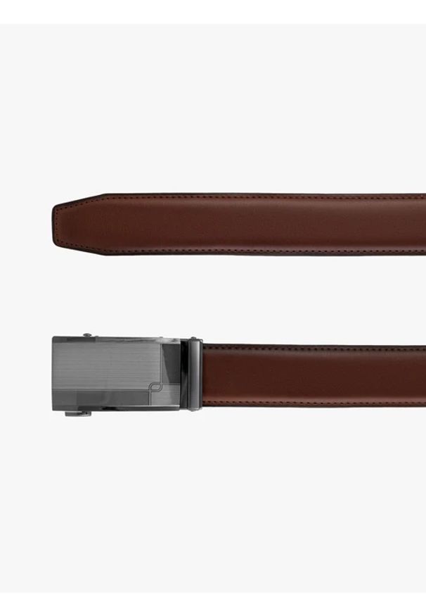 Ryłko - Brązowy pasek męski skórzany. Kolor: brązowy. Materiał: skóra. Styl: klasyczny, casual, street, elegancki