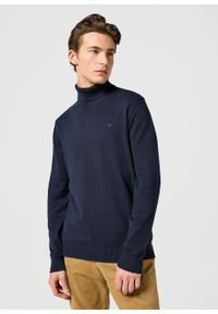 Wrangler - WRANGLER MĘSKA BLUZA TURTLENECK DARK NAVY 112357296