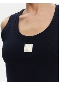 Fracomina Top FP25ST2001J40101 Granatowy Slim Fit. Kolor: niebieski. Materiał: bawełna