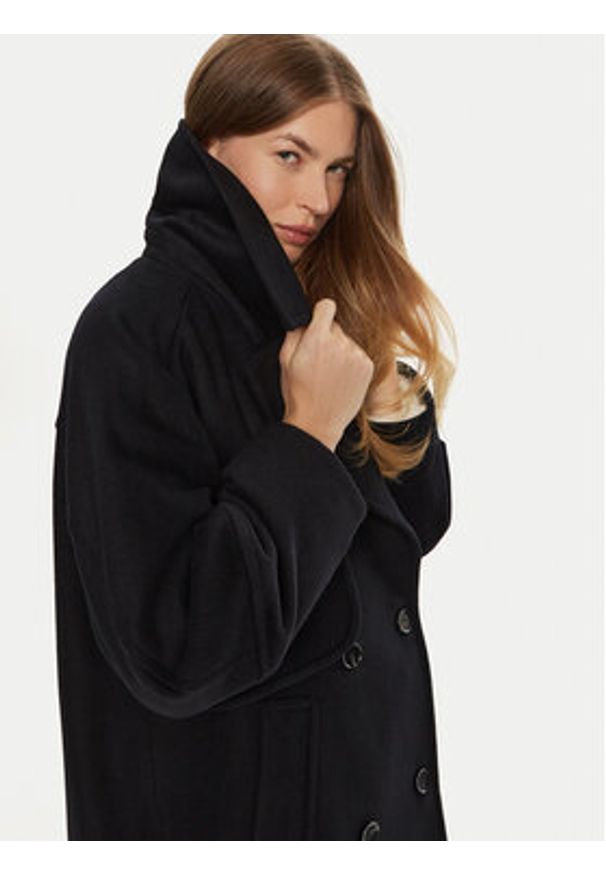 Munthe Płaszcz wełniany Telly 243153324340 Granatowy Loose Fit. Kolor: niebieski. Materiał: syntetyk