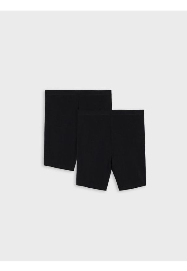 Sinsay - Bawełniane legginsy 2 pack - czarny. Kolor: czarny. Materiał: bawełna
