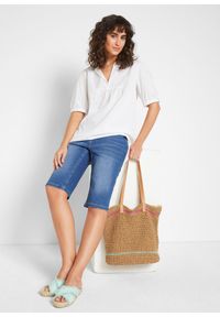 bonprix - "Bermudy dżinsowe ""komfort-stretch""". Kolor: niebieski. Styl: klasyczny #3