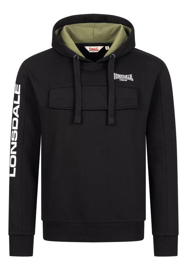 Bluza z kapturem o regularnym kroju Lonsdale Rushen. Typ kołnierza: kaptur. Kolor: wielokolorowy, biały, czarny. Materiał: polar. Sport: joga i pilates