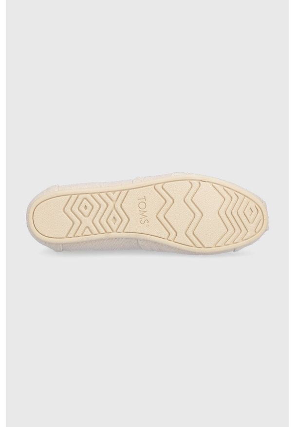 Toms espadryle Alpargata kolor beżowy. Nosek buta: okrągły. Kolor: beżowy. Materiał: guma, materiał. Wzór: gładki