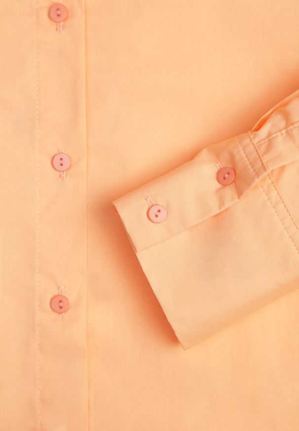 Born2be - Pomarańczowa Koszula Doriemara. Okazja: na co dzień, na spotkanie biznesowe, do pracy. Kolor: pomarańczowy. Materiał: jeans, materiał. Styl: klasyczny, biznesowy, casual, elegancki