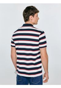 Big-Star - Koszulka męska polo w paski granatowo-biała Seulis 100. Okazja: na co dzień. Typ kołnierza: polo. Kolor: biały. Materiał: dzianina, żakard. Wzór: paski. Styl: casual, elegancki, sportowy, klasyczny #5