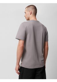 outhorn - T-shirt z nadrukiem męski - szary. Kolor: szary. Materiał: materiał, bawełna, dzianina. Wzór: nadruk #3
