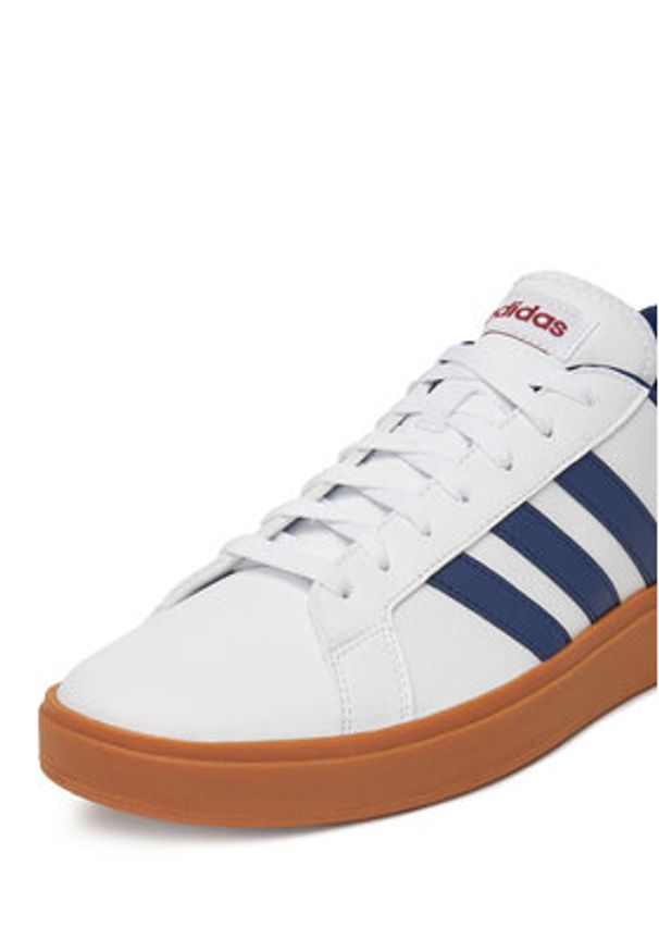 Adidas - adidas Sneakersy GRAND COURT BASE 2.0 JH8614 Biały. Kolor: biały. Materiał: skóra