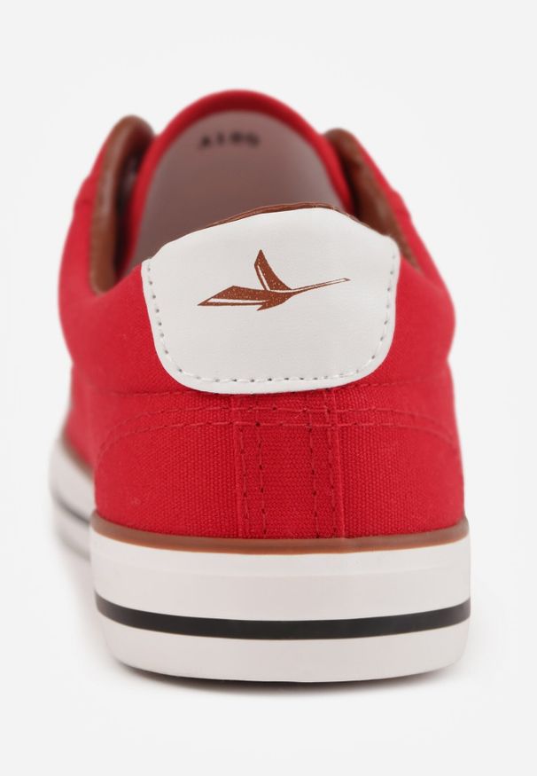 Born2be - Czerwone Klasyczne Trampki z Kauczukowym Noskiem Olithethis. Okazja: na co dzień. Kolor: czerwony. Materiał: kauczuk. Styl: klasyczny