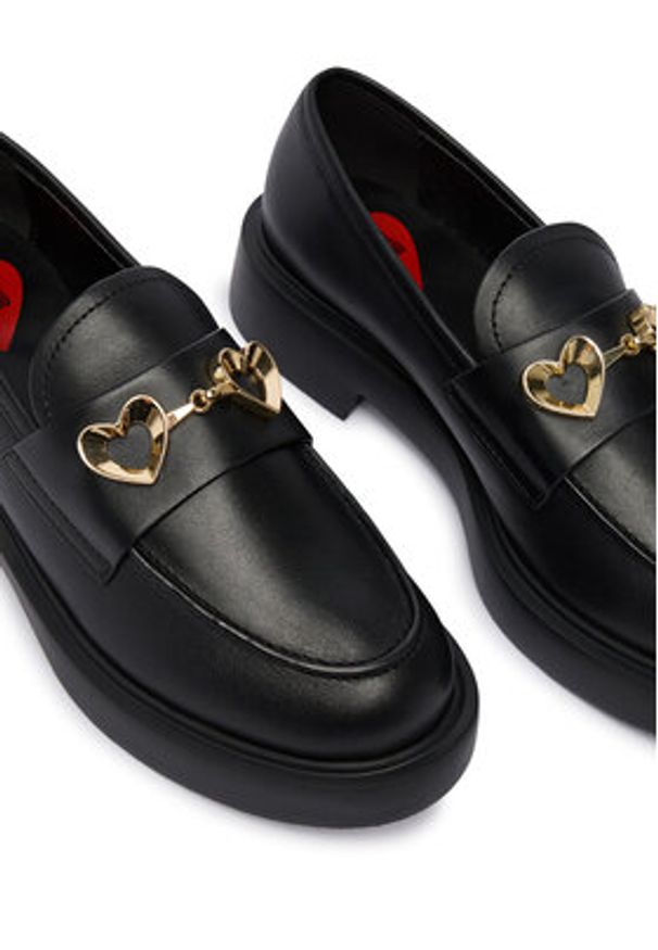 Love Moschino - LOVE MOSCHINO Loafersy JA10094G0NIA0000 Czarny. Kolor: czarny. Materiał: skóra