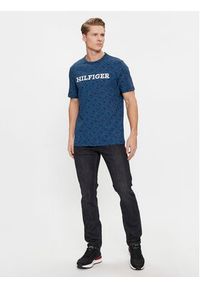 TOMMY HILFIGER - Tommy Hilfiger T-Shirt Monogram MW0MW32600 Granatowy Regular Fit. Kolor: niebieski. Materiał: bawełna