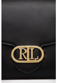 Lauren Ralph Lauren torebka skórzana 431818731001 kolor czarny. Kolor: czarny. Materiał: skórzane. Rodzaj torebki: na ramię #4