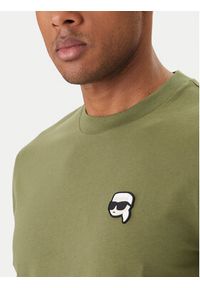 Karl Lagerfeld - KARL LAGERFELD T-Shirt 755710 562224 Zielony Regular Fit. Typ kołnierza: dekolt w karo. Kolor: zielony. Materiał: bawełna #5