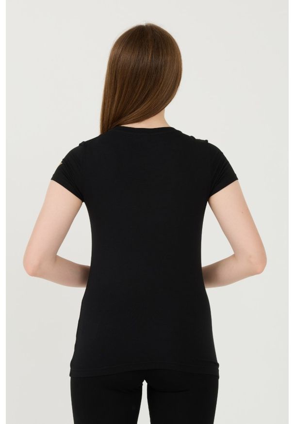 EA7 Emporio Armani - EA7 Czarny damski t-shirt, Rozmiar S. Kolor: czarny
