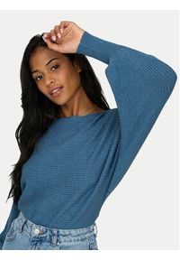 only - ONLY Sweter Adaline 15226298 Niebieski Relaxed Fit. Kolor: niebieski. Materiał: wiskoza