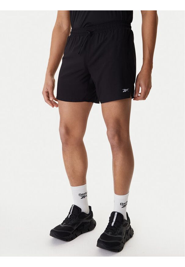 Reebok Szorty sportowe RK25603CCM Czarny Regular Fit. Kolor: czarny. Materiał: syntetyk
